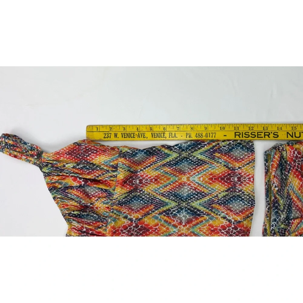 Becca by Rebecca Virtue Tankini Swimsuit 2 Piece Set Geometric Snakeskin Print S